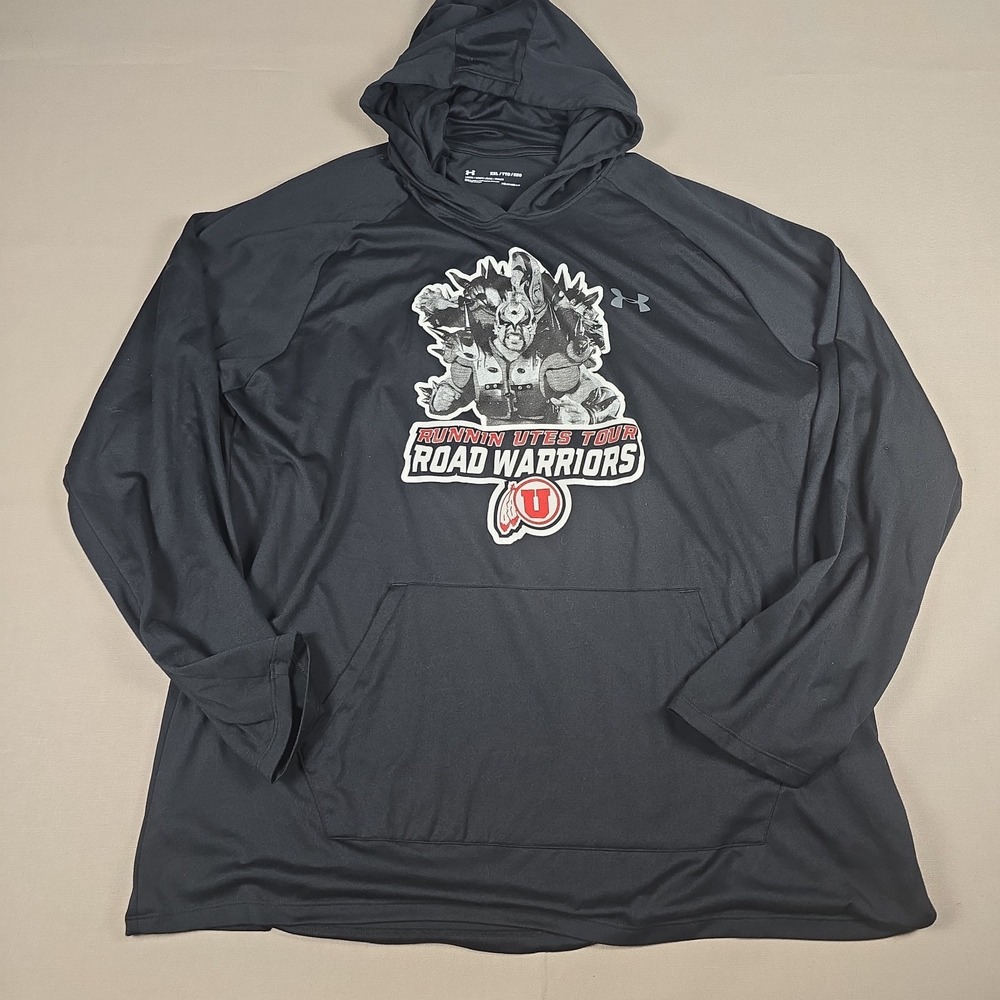 Under Armour Utah Utes "Runnin' Utes Tour Road Warriors" Hoodie Black XXL Loose